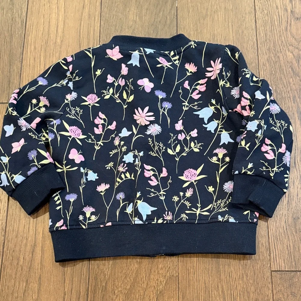 Lindex Floral Kids Zip-Up Jacket UK Size 1 1/2 to 2 Years - C19-013